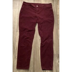 Maurice’s Maroon Corduroy Pants Women’s Size 20